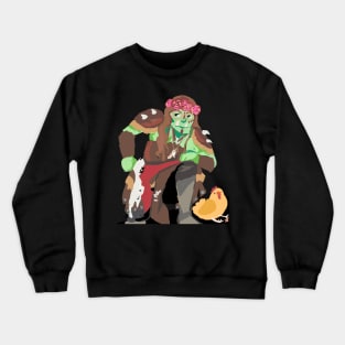 Orc Lady with Chicken Crewneck Sweatshirt